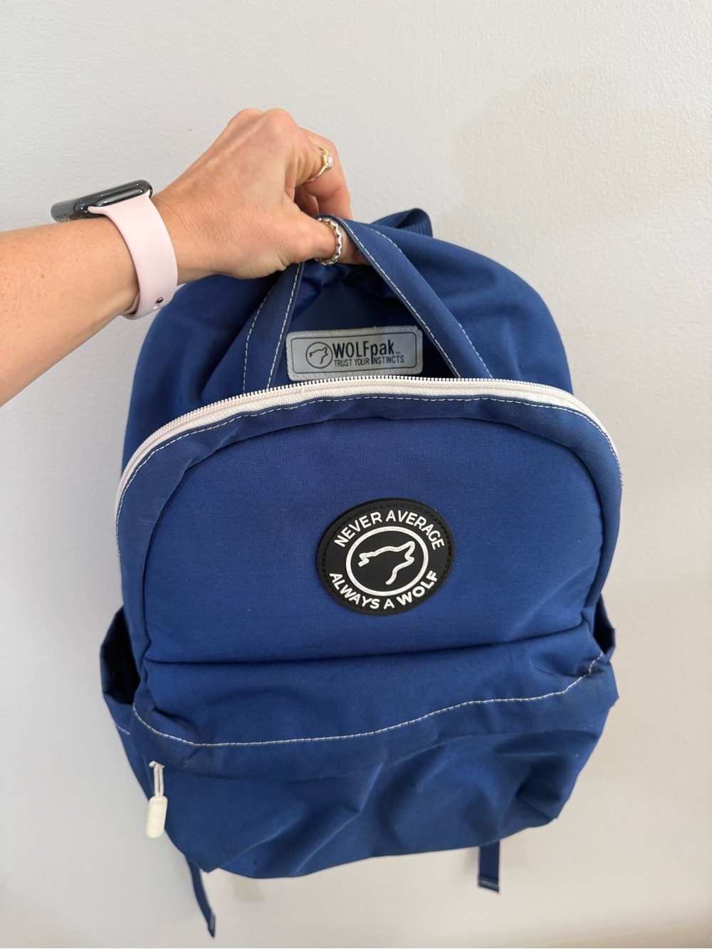 WOLF Blue Backpack with White Trim - Men Bags